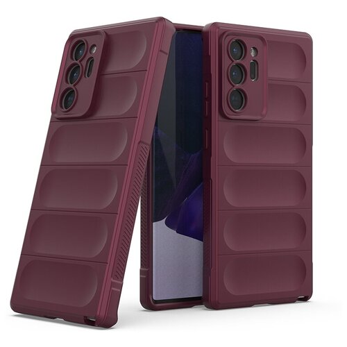 противоударный чехол flexible case для samsung galaxy note 20 ultra голубой Противоударный чехол Flexible Case для Samsung Galaxy Note 20 Ultra бордовый