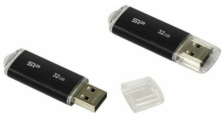 USB Flash накопитель 32Gb Silicon Power Ultima U02 Black (SP032GBUF2U02V1K)