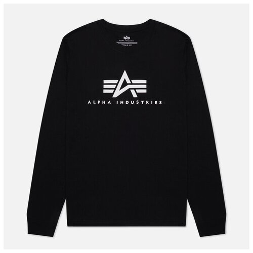 Лонгслив Alpha Industries Basic Logo Black (чёрный) - M(48)