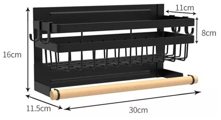 Кухонная полка магнитная подвесная 16х11,5х30 см. - фотография № 7
