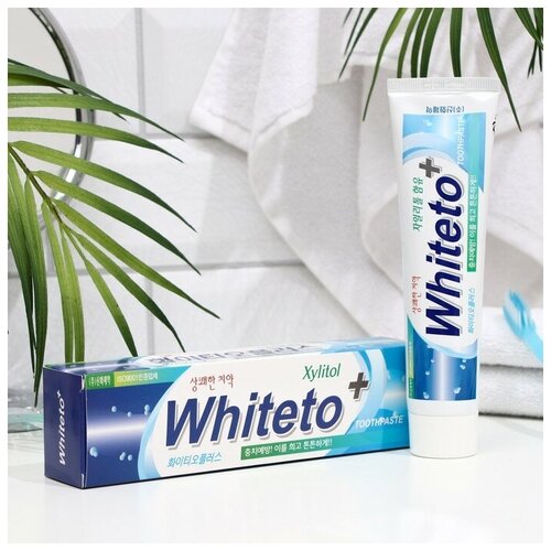 Зубная отбеливающая паста White TO Plus Toothpaste, 150 г зубная паста aurezzi 24k gold white toothpaste 75 мл