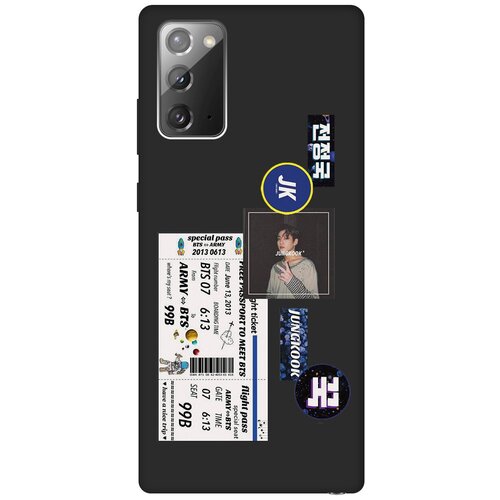 Матовый чехол BTS Stickers для Samsung Galaxy Note 20 / Самсунг Ноут 20 с 3D эффектом черный матовый чехол bts stickers для samsung galaxy note 20 самсунг ноут 20 с 3d эффектом черный