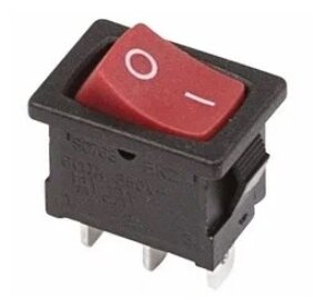 Выключатель клавишный 250V 3А (3с) ON-ON красный Micro REXANT REXANT 36-2031 10шт.