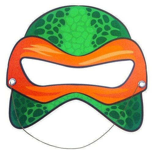 фото Маска из картона «черепаха мик», цвет оранжевый страна карнавалия