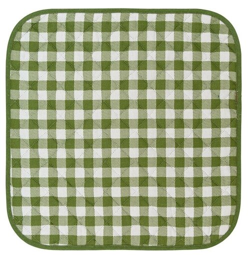 Подушка на стул Green check, клетка, зеленый; размер: 40 х 40
