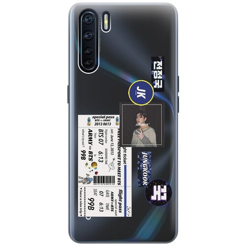 Силиконовый чехол с принтом BTS Stickers для OPPO A91 / Reno3 / Оппо А91 / Рено 3 силиконовый чехол с принтом advocado для oppo a91 reno3 оппо а91 рено 3