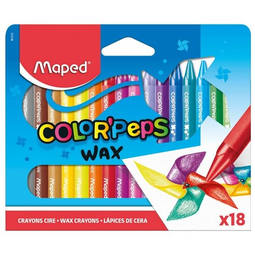 Мелки восковые 18 цветов, Maped Color Peps Wax