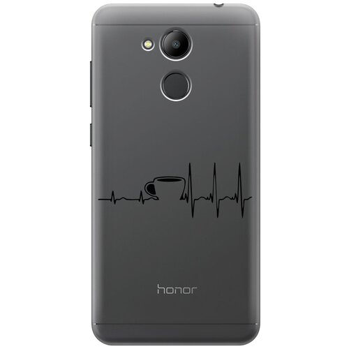 Силиконовый чехол с принтом Coffee Cardiogram для Honor 6C Pro / Хонор 6С Про силиконовый чехол tag stickers на honor 6c pro хонор 6с про