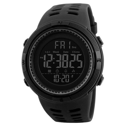 Часы спортивные SKMEI-1251, черный, с секундомером, будильником, таймером, водонепроницаемые, скмей
