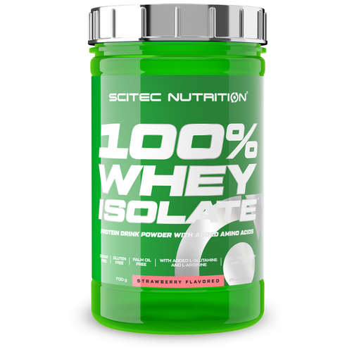 Протеин Scitec Nutrition 100% Whey Isolate, 700 гр., клубника протеин изолят whey isolate с bcaa глютамин stacker2 750 гр банан
