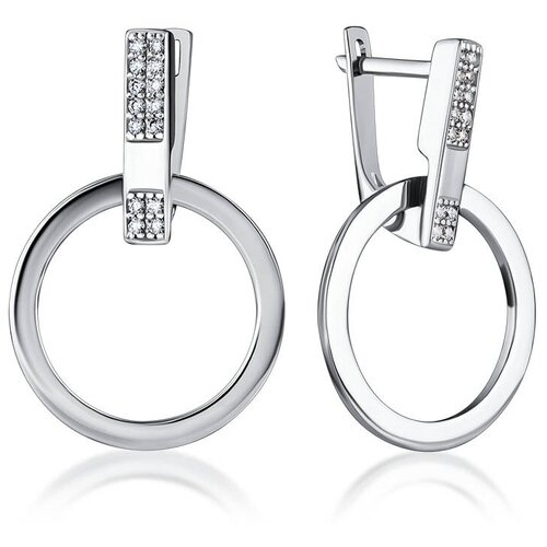 Серьги из серебра 925-й пробы, родированные, вес 4,58г