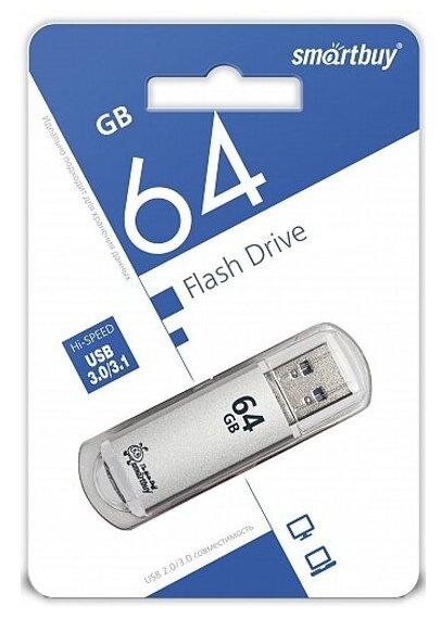 USB флешка Smartbuy 64Gb V-Cut silver USB 3.0