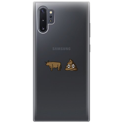 Силиконовый чехол с принтом Bull Shit для Samsung Galaxy Note 10+ / Самсунг Ноут 10+ силиконовый чехол с принтом bull shit для samsung galaxy note 10 lite самсунг ноут 10 лайт
