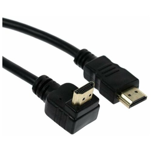 Кабель HDMI Cablexpert, HDMI(m)-HDMI(m), вер.1.4, 3 м, 19M/19M, угловой, черный кабель hdmi cablexpert hdmi m hdmi m вер 1 4 3 м 19m 19m угловой черный 1 шт