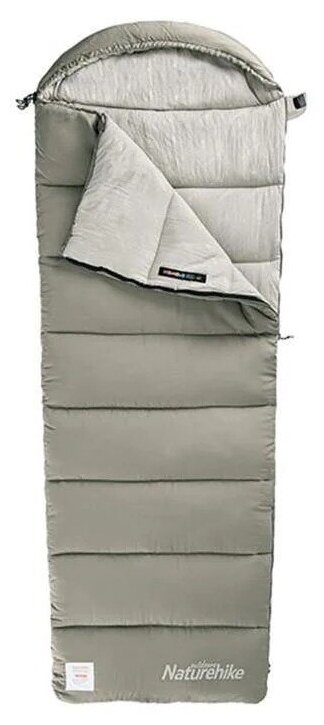 Спальник Naturehike 2023 Envelop Washable Cotton Sleeping Bag With Hood M300 Green