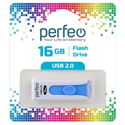 USB Флеш-накопитель USB накопитель Perfeo 16GB S01 White