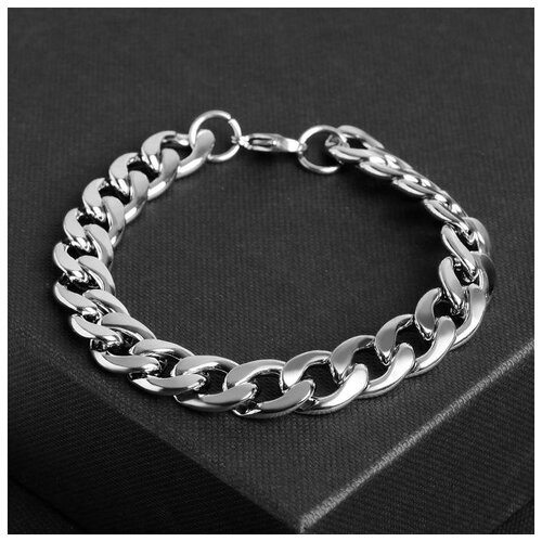 фото Браслет-цепочка, размер 22 см, серебряный нет бренда