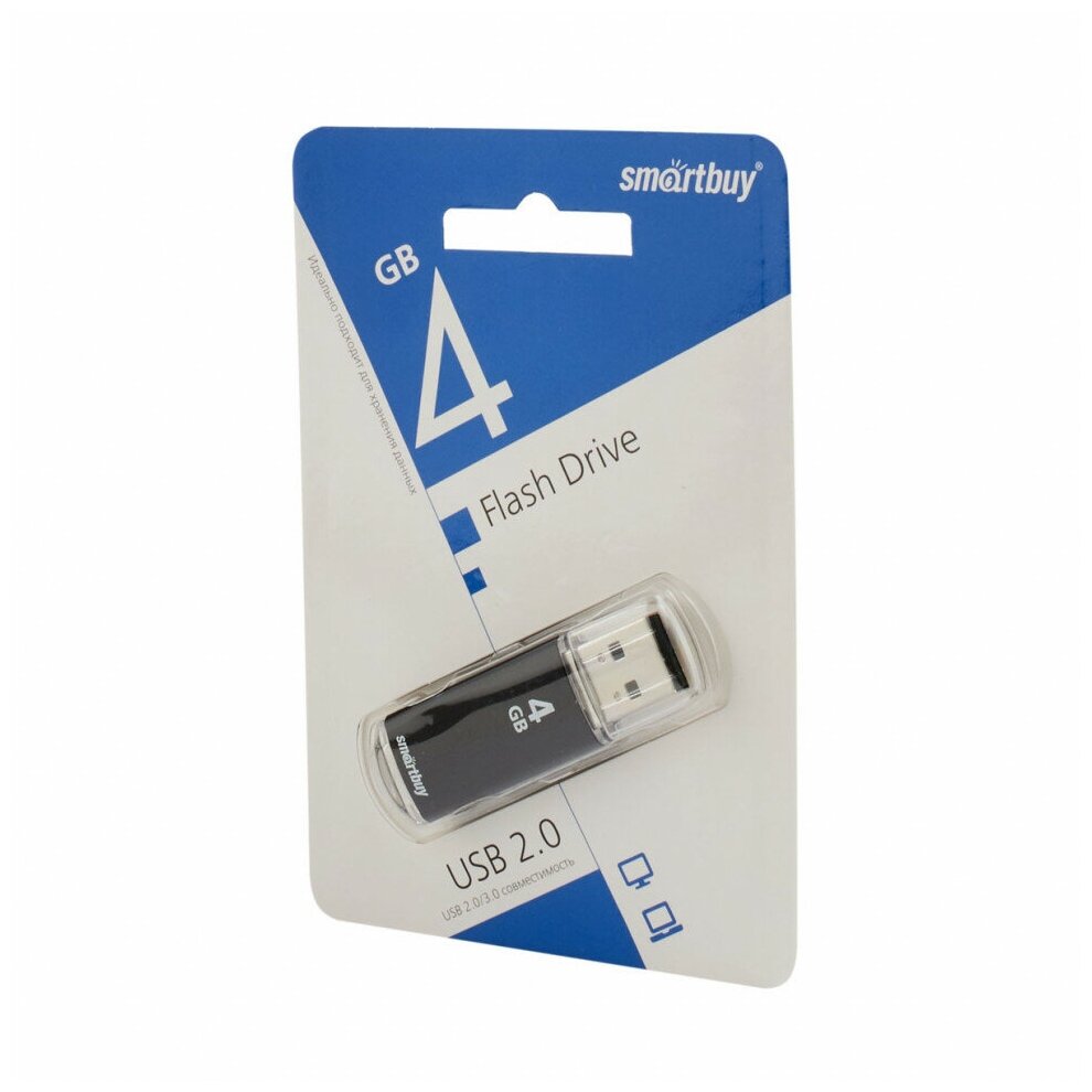 (USB накопитель 4 GB Smart Buy V-Cut Black)