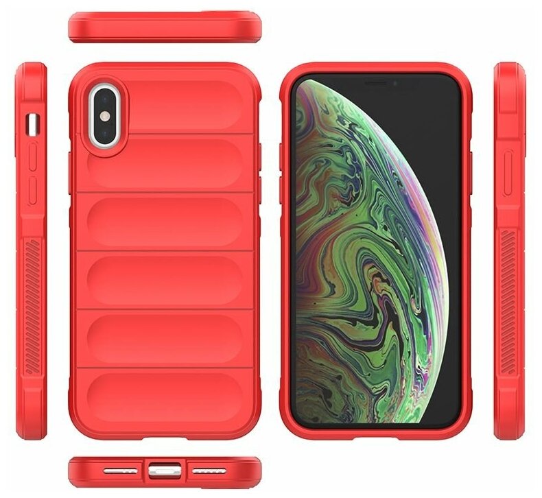 Противоударный чехол Flexible Case для iPhone X / XS красный