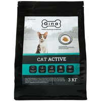 Корм для кошек сухой Gina Cat Active активные, цыпленок, утка, рис, 3 кг