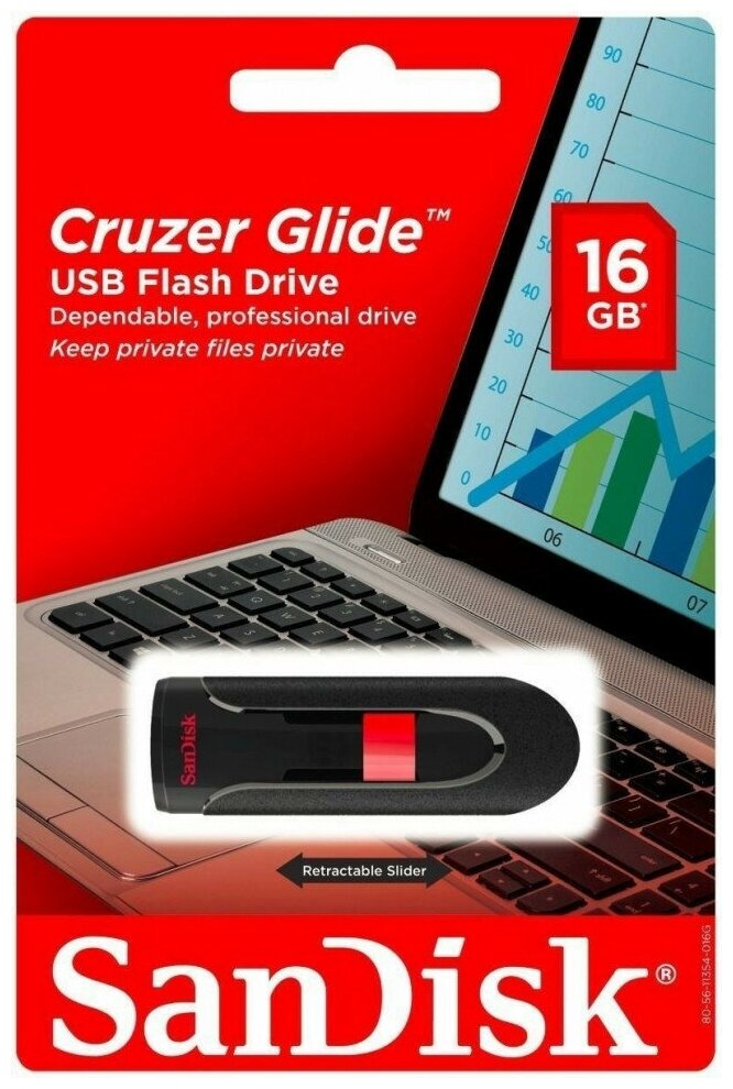 USB Flash Drive 16Gb - SanDisk Cruzer Glide CZ600 SDCZ600-016G-G35