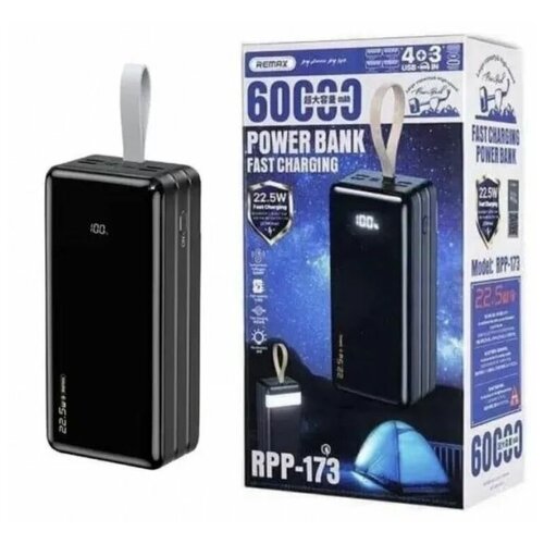 Внешний аккумулятор Remax Power Bank Hunergy RPP-173 60000mAh Black 6954851205319 455000₽
