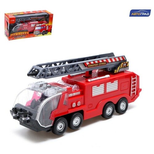 Машинка игрушечная Автоград Пожарная, стреляет водой, русская озвучка, свет и звук (SY755) умка пожарная машинка свет звук 204233 с 1 года