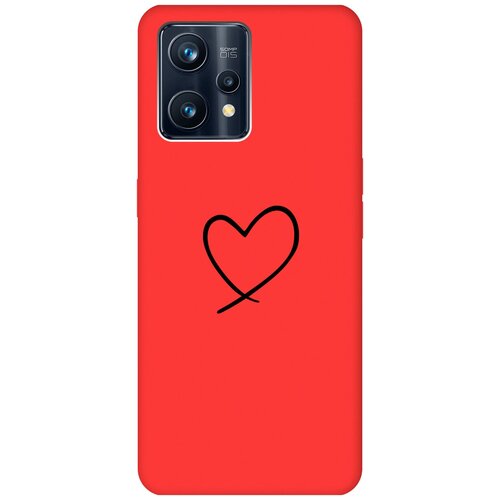 Матовый чехол Heart для Realme 9 Pro+ / Рилми 9 Про+ с 3D эффектом красный матовый чехол today w для realme 9 pro рилми 9 про с 3d эффектом красный