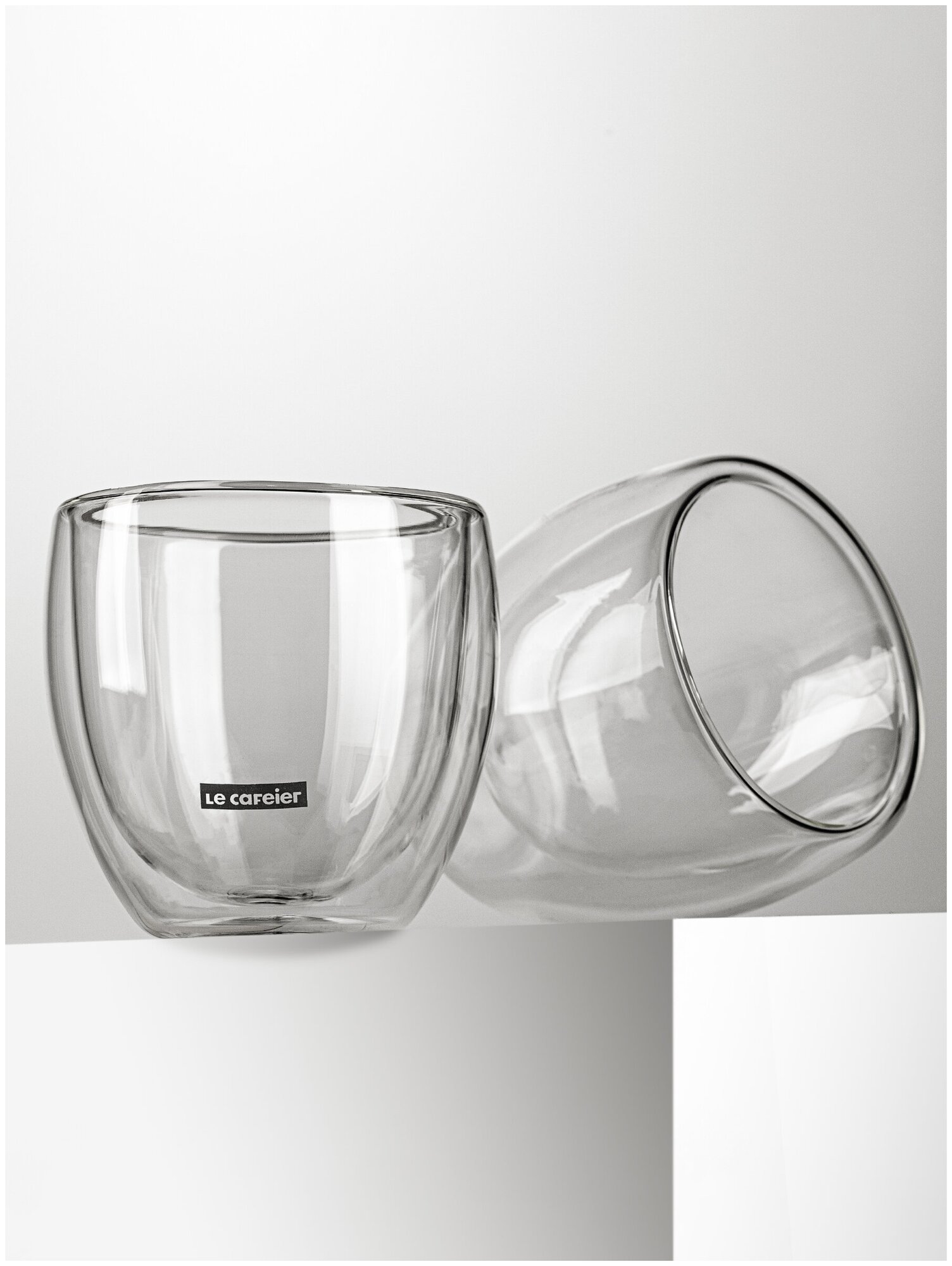 Набор стеклянных стаканов с двойными стенками "LE CAFEIER DG101-250", 250 мл х 2 шт