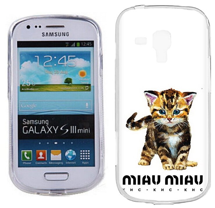 Чехол задняя-панель-накладка-бампер MyPads Бренд miau miau для Samsung Galaxy S3 Mini GT-i8190 противоударный