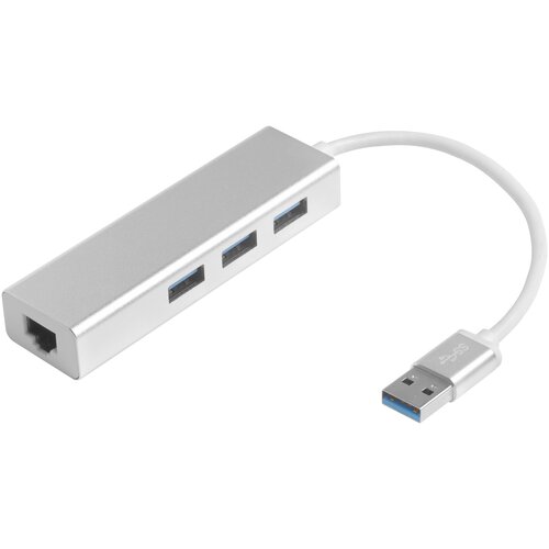 USB 3.0 Разветвитель на 3 порта + 10/100Mbps Ethernet Network -AP05 metall (77AP05)