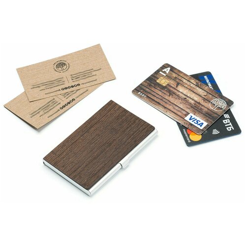 Визитница Twinswood, черный, серебряный