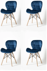 Комплект стульев для кухни из 4-х штук SC-026 синий вельвет (G062-49)