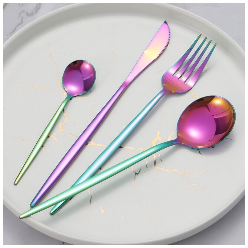 Набор радужных столовых приборов Modern-10 Rainbow (4 предмета на 1 персону)