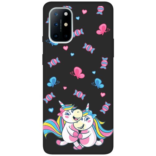 Матовый чехол Unicorns and Candies для OnePlus 8T / ВанПлюс 8Т с 3D эффектом черный матовый чехол snowboarding w для oneplus 8t ванплюс 8т с 3d эффектом черный