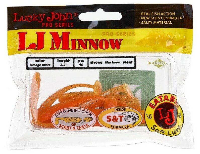 Мягкая приманка Lucky John MINNOW 2.2in (56 мм), цвет T26, 10 шт.