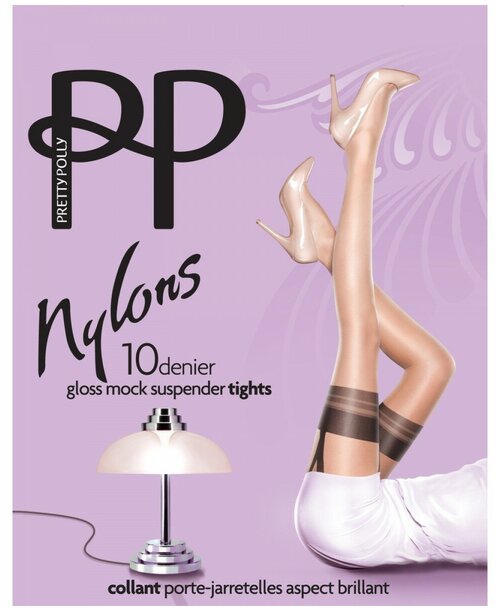 Колготки  Pretty Polly, 10 den, размер 2, бежевый, черный