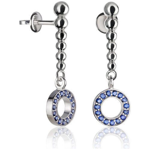 Серьги серебряные BRAU с синтетическими корундами CIRCLE BUBBLE EARRINGS