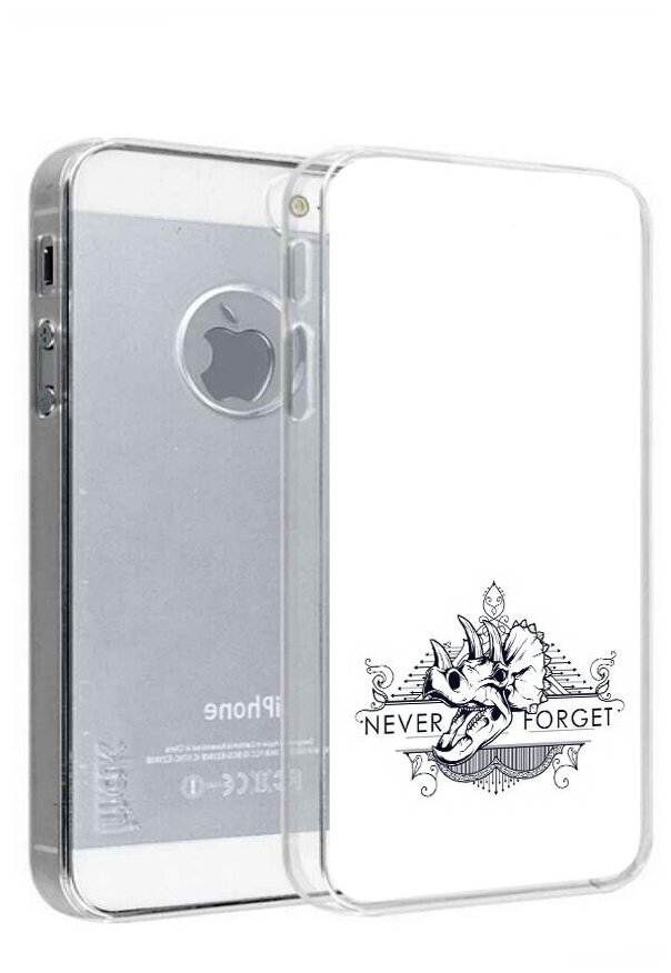Чехол задняя-панель-накладка-бампер MyPads логотип носорога никогда не забуду для iPhone 5/5S/SE/5SE противоударный