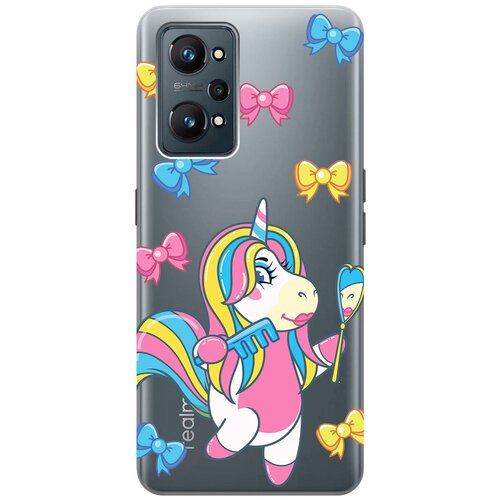 Силиконовый чехол с принтом Lady Unicorn для Realme GT Neo 2 / Рилми ГТ Нео 2 силиконовый чехол с принтом hippie stickers для realme gt neo 2 рилми гт нео 2