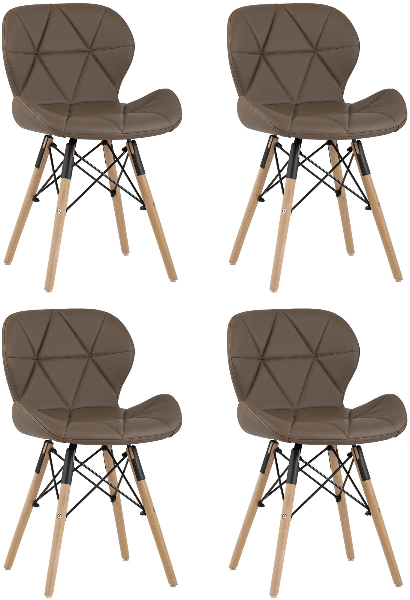 Комплект стульев STOOL GROUP Бон, массив дерева/искусственная кожа, 4 шт., цвет: коричневый - фотография № 4