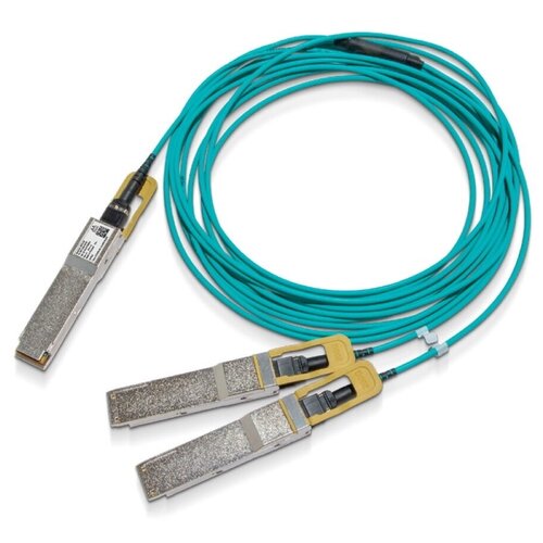 кабель переходник mellanox mfa1a00 e010 10m Кабель Mellanox QSFP56 - 2x100G QSFP56 (MFS1S50), 10 м, зелeный