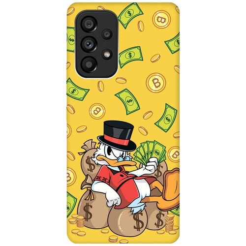 Матовый чехол Rich Scrooge для Samsung Galaxy A53 5G / Самсунг А53 5Г с 3D эффектом желтый матовый чехол bull shit для samsung galaxy a53 5g самсунг а53 5г с 3d эффектом желтый