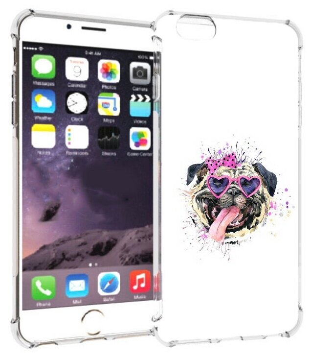 Чехол задняя-панель-накладка-бампер MyPads Веселая собака для iPhone 6 plus/ 6S plus 5.5 (Айфон 6/6С+ плюс) противоударный