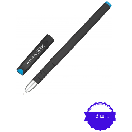 Ручка гелевая неавтоматическая Attache Velvet, синий стержень,0,5мм 3 штуки
