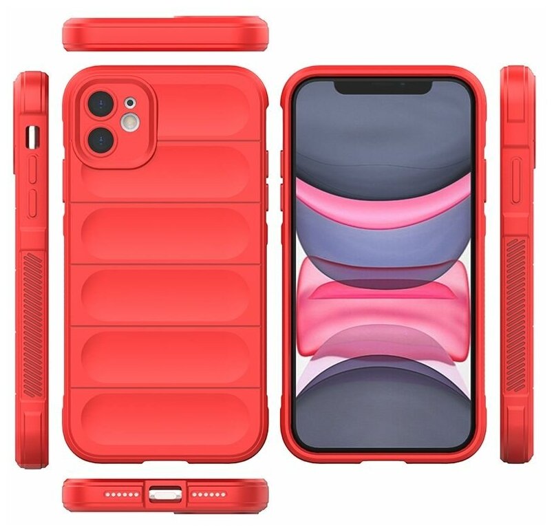 Противоударный чехол Flexible Case для iPhone 11 красный