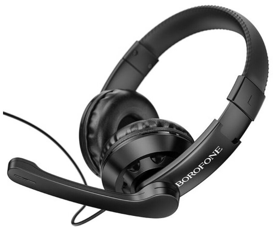 Наушники игровые с микрофоном для ПК 35 ммUSB проводная игровая гарнитура для геймеров BO102 Черные BOROFONE