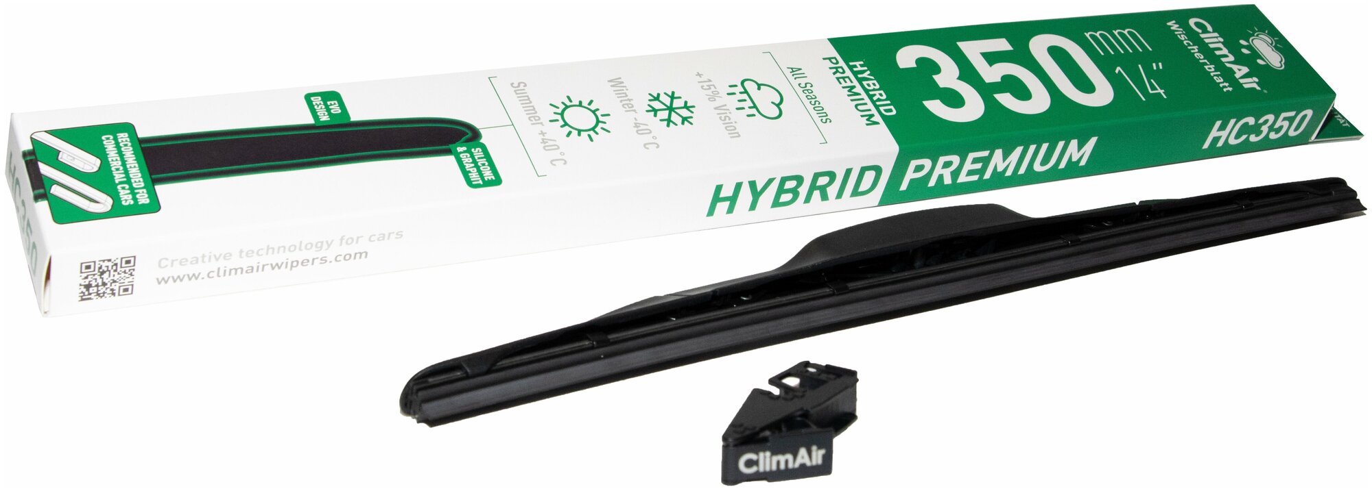 Гибридная щетка стеклоочистителя ClimAir SUPER FLEX PREMIUM 14" (350mm), крепление крючок (Hook)