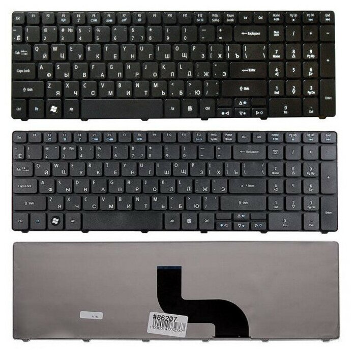 Клавиатура для ноутбука Acer MP-09B23SU-528 Чёрная Матовая