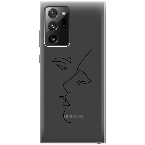 Силиконовый чехол с принтом Faces для Samsung Galaxy Note 20 Ultra / Самсунг Ноут 20 ультра силиконовый чехол на samsung galaxy note 20 ultra самсунг ноут 20 ультра с 3d принтом shut down прозрачный